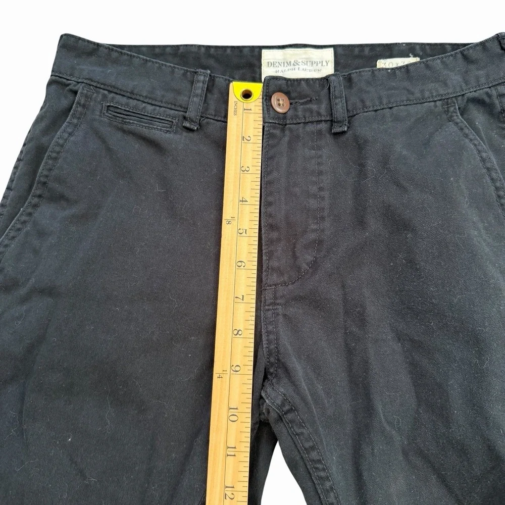 DENIM & SUPPLY Ralph Lauren Vintage Chino Pants Mens Black 30x30 Khaki Casual